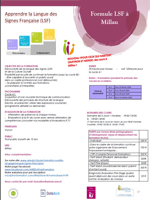 Programme LSF 2024 à Millau