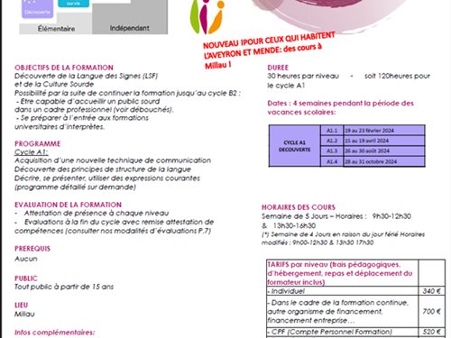 Formation LSF niveau A1 à Millau